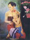 Menjelang Pawai, Sudarsono 2003, 90×70 cm, oil on canvas